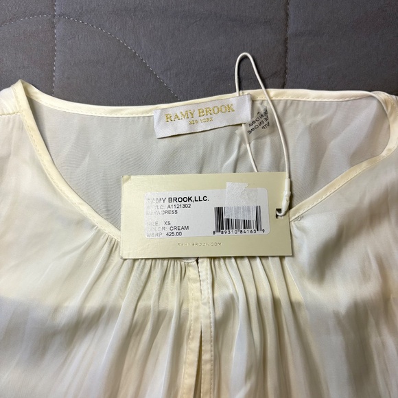 NWT- Ramy Brook - MAYA TIERED MINI DRESS Cream Gold Size XS - Picture 7 of 13